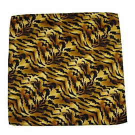 BUYYOURTIES Tiger Print Pocket Square Gold Black