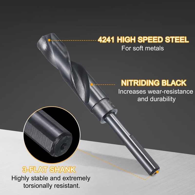 HARFINGTON 3/4" Drill Bit 3/8" Reduced Shank 3-Flat 4241 High