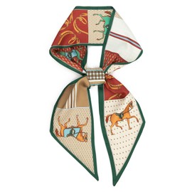vimate Horse Scarf for Women Silk -Fashion Bag Scarf for Handbags Silk Satin Neck Scarf for Hairband Headband Ribbon Purse Scarf(Style 09)