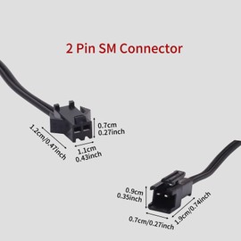 EL Wire Splitter Cable - 1 Female to 5 Male 2Pin SM Connector - Ideal for DIY Neon Sign Kits & EL Wire Lights - 2PCS, 7.2 inch