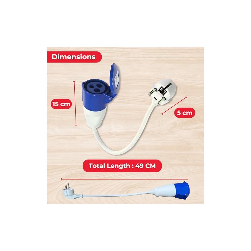 Double Dragon 230V Europe Mains Caravan Converter: 2-Pin 16A Euro