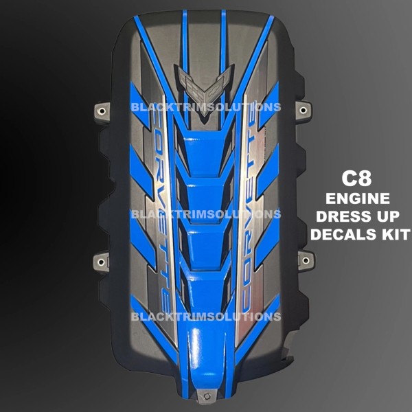 Black Trim Solutions Fits 20-24 Chevy Corvette C8 Engine Cover