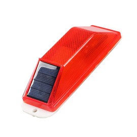 TATUM Solar Construction Warning Light, Solar Charging, Warning LED Light, Strobe, Equipped with Light Sensor, Automatic Turning Off, IP54, Emergency Signal Light, For Construction Sites, Roads, Red
