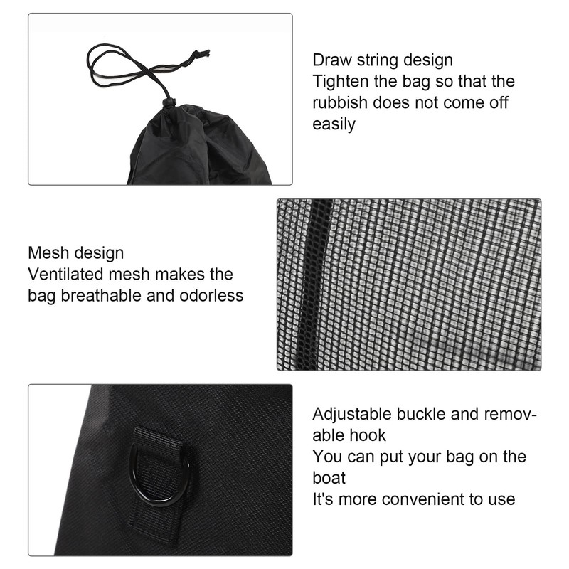 QANYEGN Marine Garbage Bag, Ventilated Mesh Garbage Bag, Large Capacity,