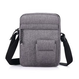 THUMBERLY Crossbody Bag for Men One Size - Shoulder Bag Organize Wallet, Phones and Water Bottle for Festival, Camping, Pinic & Travel Small Messenger with Earphone Hole - Grey