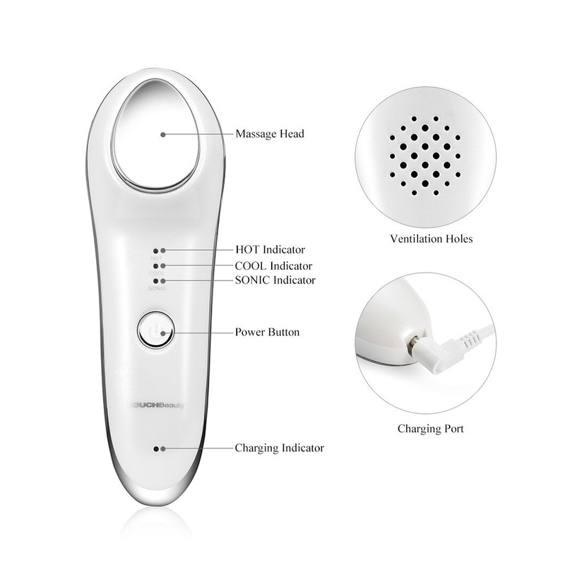 TOUCHBeauty Hot & Cold Facial Massager - Handheld Vibration Skin