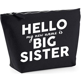 Hippowarehouse Hello my new name is big sister printed make up cosmetic wash bag 18x19x9cm