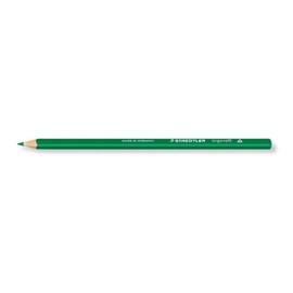 Staedtler 157-5 ergo soft coloured pencil, ergonomic triangular shape, non-slip soft surface, green, pack of 12