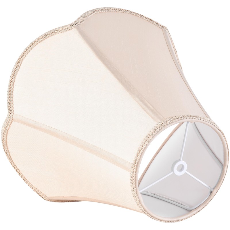 GO&SO 6x13x10.6" Barrel Lamp Shades (Spider) Yellowish Beige Scalloped Lamp