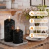 KiimLaa Black Flameless Candles with Remote & Timer, Real Wax