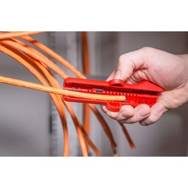 WEICON TOOLS Cable-Stripper No.10 I Netzwerkkabel Abisolierer, hochwertiger praktischer Entmanteler für Datenkabel Netzwerkleitungen Cat 5 6 7 Kabel