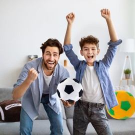 OPHRBU Soccer Ball Sports Pillow Fluffy Soft Throw Pillow Toy, 9" Orbicular Durable Sport Soccer Ball Plush Toys, Gift for Kids