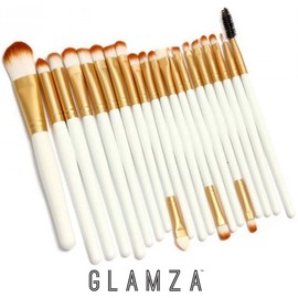 Glamza Eye Makeup Brushes Set White 20pcs
