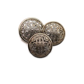 5 botones de metal hueco negro plateado dorado botones redondos decorativos para ropa accesorios de costura (oro envejecido, 23 mm)