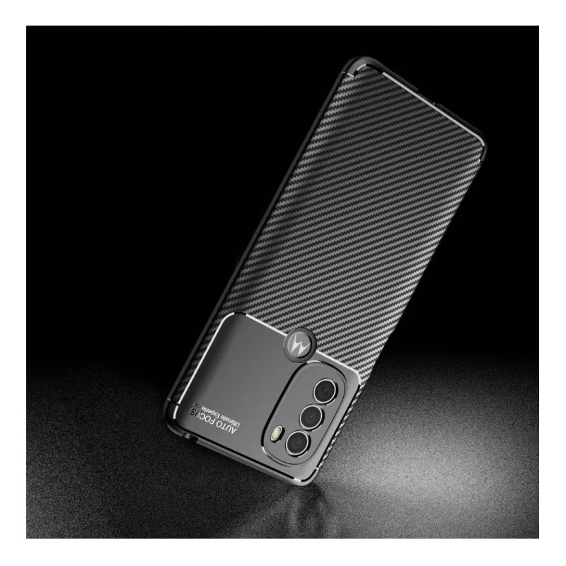 Funda Slim Tpu Acabado Tipo Fibra De Carbono Moto G31