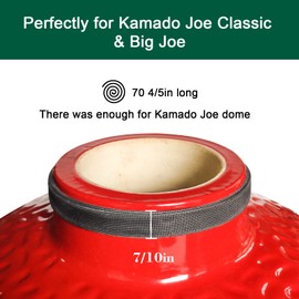 Quantfire Grill Gasket Upper Cover,Chimney Gasket for Kamado Joe Classic and Big Joe,Wire Mesh Gasket Glass Fiber Shock Absorber,High Temp Fiberglass Gasket Kamado Joe Replacement Accessories