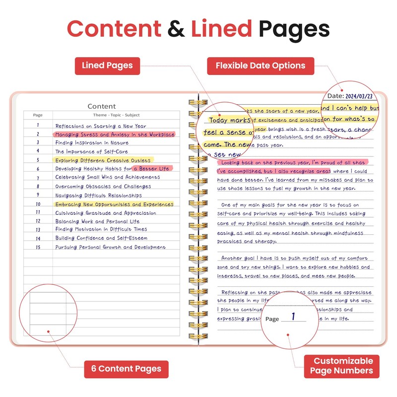 Taja A5 Forest Lined Journal Notebook and A5 Spiral Lined