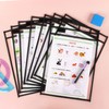Dry Erase Pockets Sleeves with Rings, Black, 20 Pack