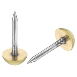 sourcing map 40Pcs Solid Brass Tacks, 12 mm Retro Upholstery Nails Tack for Furniture Decorative Push Pins for Sofa Wall Hanging, Gold