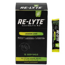 RELYTE Re-lyte Electrolyte Drink Mix Lemon Lime 15 Servings Packets 3.44 oz.