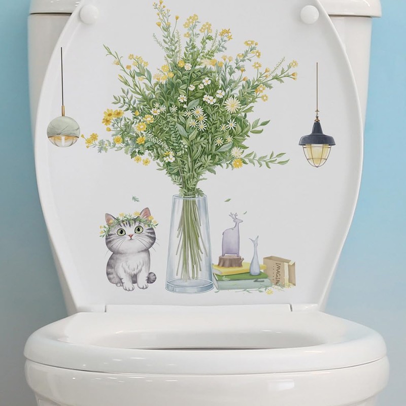 Fujitoya Toilet Wall Decor Cat Plant Scandinavian Wall Decor DIY