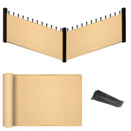 Eden's Decor Balcony Privacy Screen Fence Beige 3'x 15' Privacy Screen Mesh UV Protection Weather-Resistant for Patio, Deck, Porch, Railing, Gardening Custom