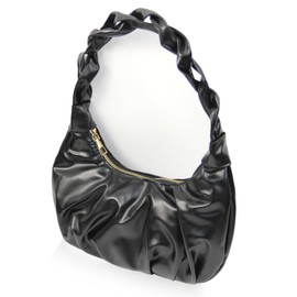 AEESRRU Women's Handbag, Women's Handbags, PU Leather Shoulder Bag with, Fashionable Women's Bag with Zip, Travel Bag (Black), black