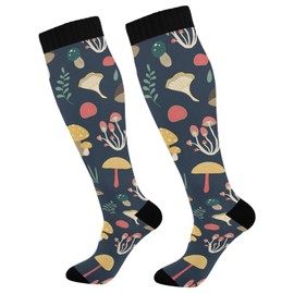 Wusikd Cute Mushrooms Forest Compression Socks for Women and Men Circulation Long Socks for Athletic Running 1