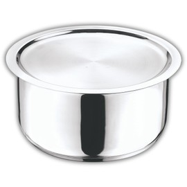Vinod Stainless Steel 304 Grade Pot/Deep Pot/Saucepan with Lid - Diameter 14 cm, Capacity 1.1 Litre, Induction and Gas Stove Friendly, Silver