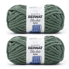 Bernat Blanket Extra Smoky Green Yarn - 2 Pack of 300g/10.5oz - Polyester - 7 Jumbo - 97 Yards - Knitting/Crochet