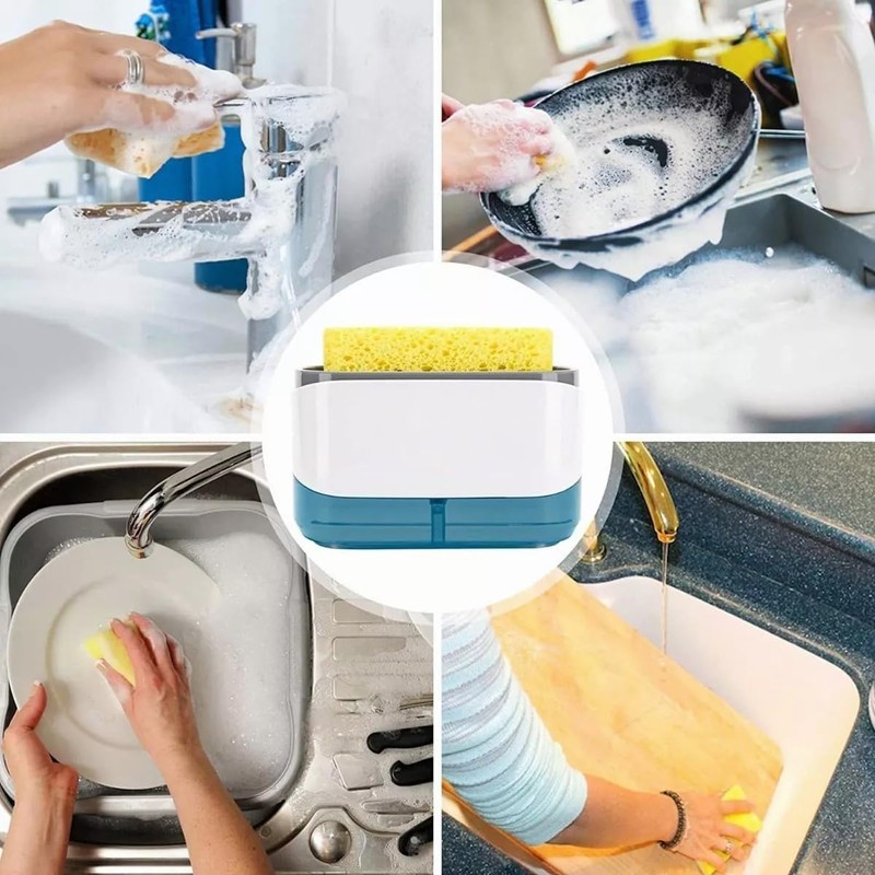 STAYOUNG Dispensador de Jabón para Cocina con Jabonera 2 en