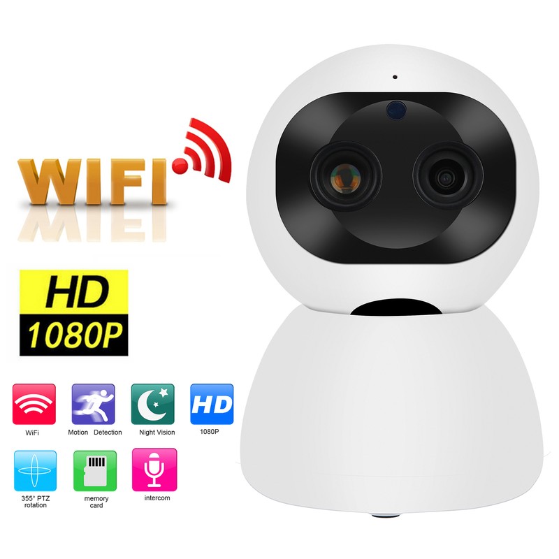 1080P Wifi PTZ Camera Dual Lens Motion Detection 2‑Way Audio