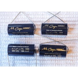 Mundorf FOUR 4X Mundorf MCap Supreme Aluminum Capacitor 0.10uf 0.1 uf .1 1400VDC