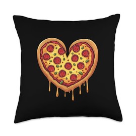 Heart-shaped Pizza Throw Pillow