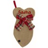 Burlap Cat Fish Shaped Stocking with Plaid Bow Custom Embroidered