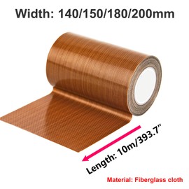 Qrity Teflon Tape, High Temperature Tape, 150 mm x 10 m, Thickness 0.18 mm, Heat Resistant up to 300 °C, for Hand Sealing, Impulse Sealing, Pack of 1