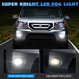 H11 Fog Lights Assembly Compatible With Honda Civic 2013 2014 2015 2016 2017 2018 2019 2020-2021, Front Bumper Driving Fog Lamps,IP67 Waterproof, ultra-safe, Play and Plug (Pack of 2