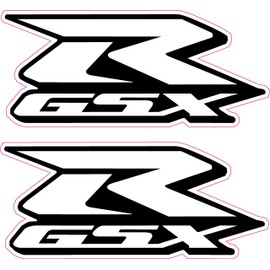 GSXR SUZUKI MOTORCYCLE WHITE R PREMIUM PRINTED VINYL LABEL PACK OF 2