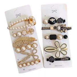 FairyBae 11 Kit Broche Pinza Pasador Cabello De Moda Flores Perlas