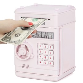 Refasy Electronic Piggy Bank Money Safe Password Money Box for Kids Ages 3+, ATM Bank Safe Coin Cash Banks Money Saving Box, Birthday for Boys Girls 3 4 5 6 7 8 9 10 Years Old