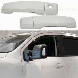Torox For 2004-2024 Nissan Titan Door Handle COVERS w/o SKH w/1 KH QAK GLACIER WHITE