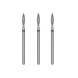 STALEKS PRO Set of 3 2.3 x 10 mm Diamond Cuticle Cutter Flame Shape (Medium Grit)