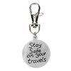 Travel Clip on Compass Design Metal Bag Charm with Stay