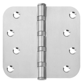 VOLUKA 3 Pack 4'' Stainless Steel Ball Bearing Door Hinges, 4in x 4in Heavy-Duty Door Hinges with 5/8 inch Radius Corner for Exterior & Interior Doors (Silver)
