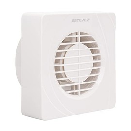 Estevez Extractor De Aire Modelo 1106(eco) | Ventilador para Baño y Cocina Cuadrado 6", 25 Watts, 48dB, Flujo de Aire 220m³/hr, | Instalación en Muro o Techo.