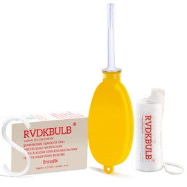 RVDKBULB Silicone Douche Bag with Storage Bag, Pocket Size - Great for Travel, 24 Fl Oz Capacity, Yellow