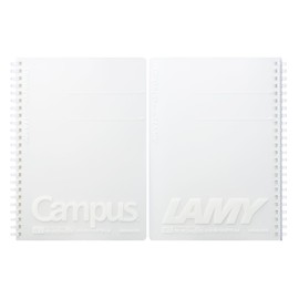 Kokuyo LC-SV131WT5-L2 Campus Soft Ring Notebook, LAMY A5, Ruled with Squared Dots, 50 Sheets, White