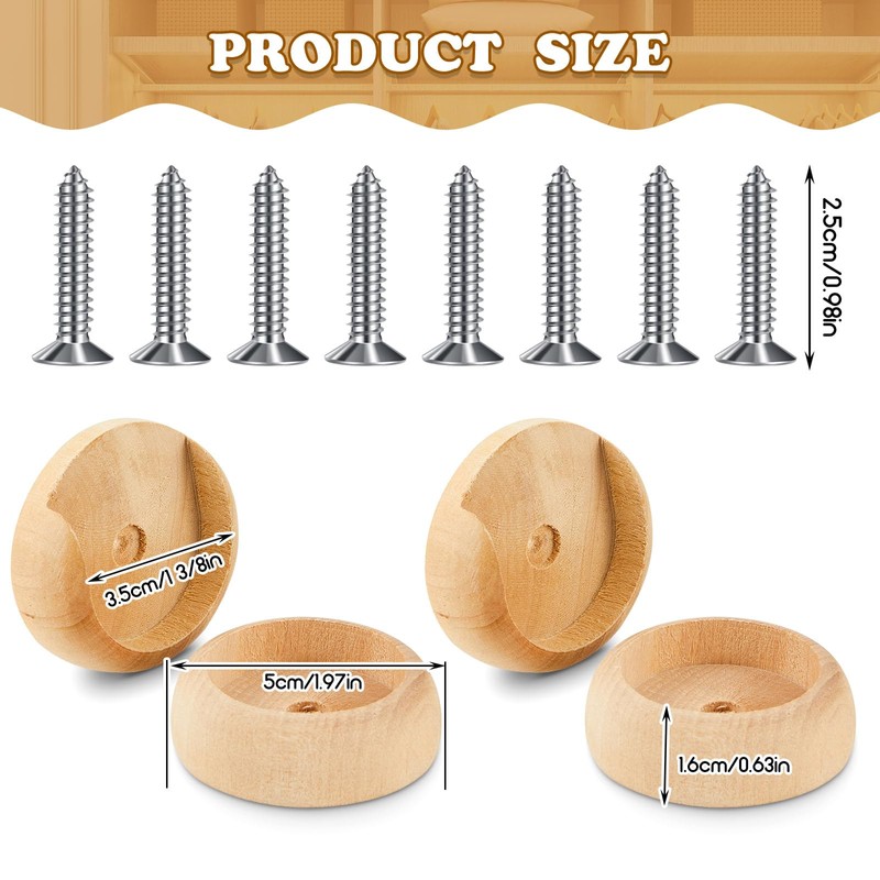 Yookeer 10 Pack Wooden Closet Pole Sockets Closet Pole Holder