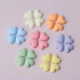 100 Pcs Colorful Heart Resin Charms Flatback Buttons Beads,Beautiful DIY Flat Back Cabochons Scrapbooking Embellishments for Card Making Cell Phone Decoration Beading and Jewelry Making