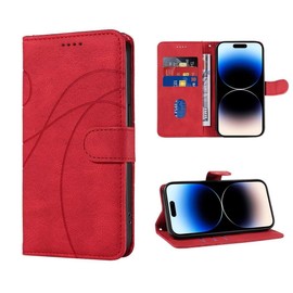 SEAHAI Leather Flip Case for HONOR X7c / HONOR 200 Smart 5G, Premium PU Wallet Book Folio Shockproof TPU Shell Cover with Kickstand/Credit Card Slots/RFID Blocking/Magnetic Close - Red